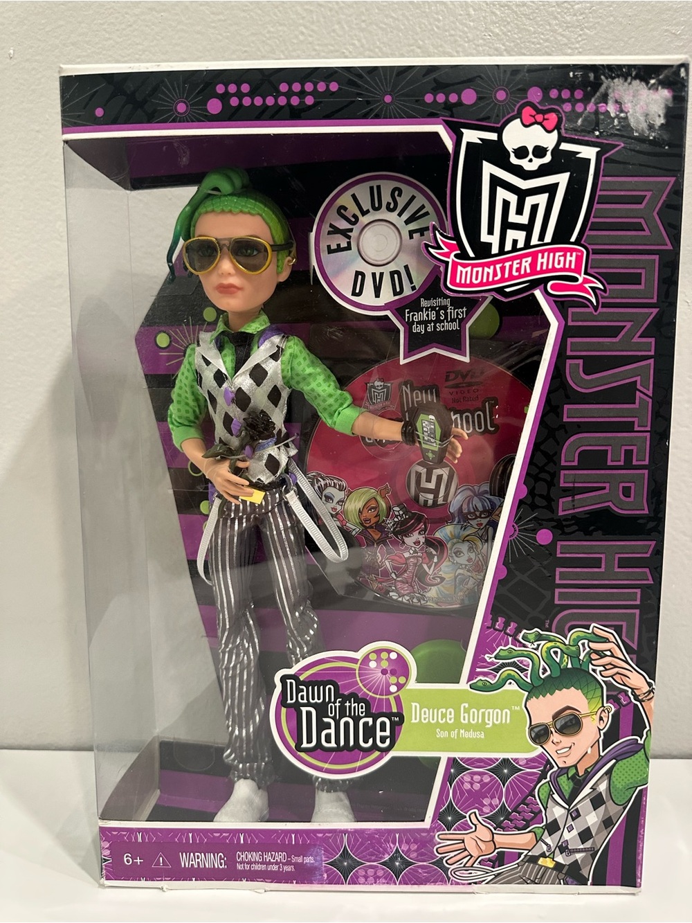 Monster High Deuce Gorgon Dawn Of The Dance Doll W/ Accessories & CD Damaged Box